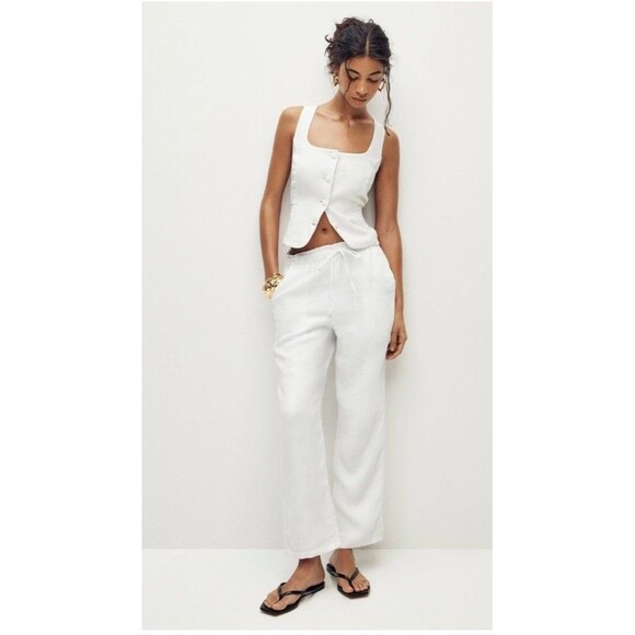 J.CREW Tops - J. Crew Scoopneck Linen Vest Size 4 White NEW Coastal Preppy Nautical Casual